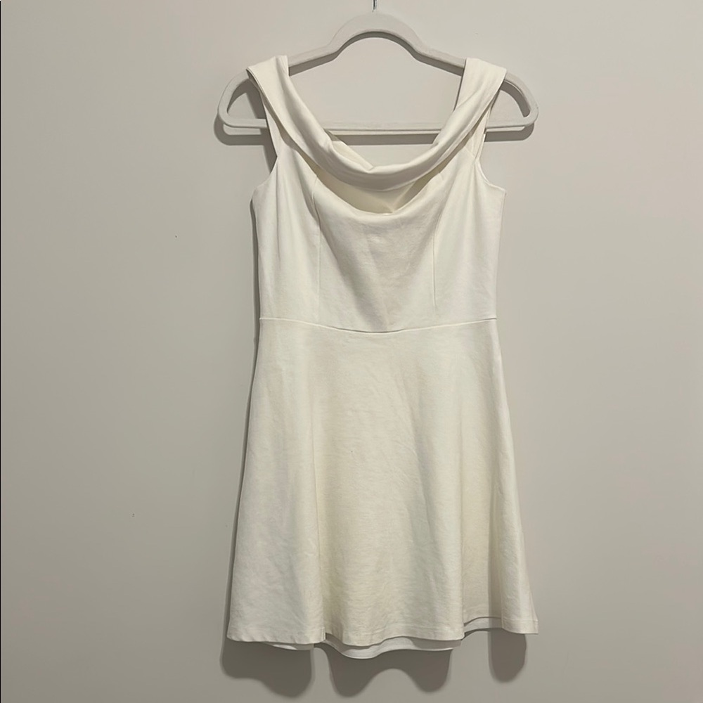 Lulu's size M beige woman A-Line Cap Sleeve Mini Dress - Picture 4 of 9